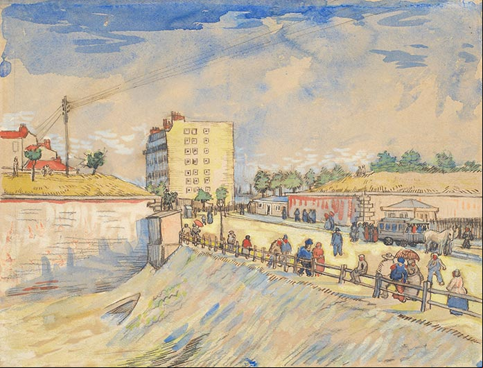 Gate in the Paris Ramparts, pintura de Vincent Van Gogh de 1887 #VanGogh Gate in the Paris Ramparts, pintura de Vincent Van Gogh de 1887
