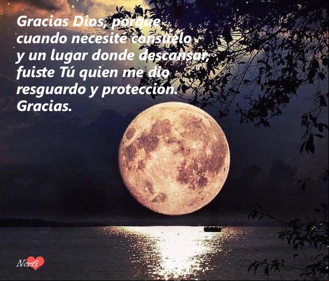 Gracias amado Dios, porque hoy cuando necesité consuelo y un lugar donde descansar, fuiste Tú quien me dio resguardo y protección. Gracias Gracias amado Dios, porque hoy cuando necesité consuelo y un lugar donde descansar, fuiste Tú quien me dio resguardo y protección