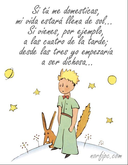 Si tú me domesticas, mi vida estará llena de sol. #Principito El Principito y su amistad con la zorra