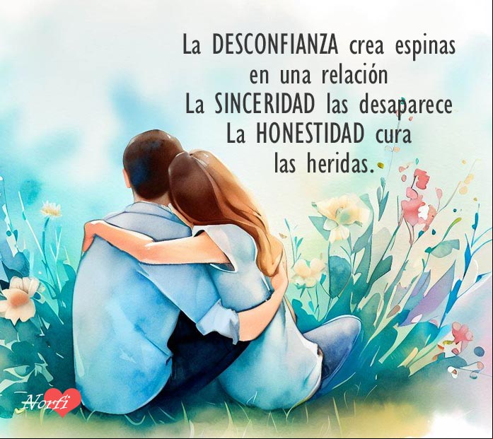 Pareja abrazados sobre el cesped con flores