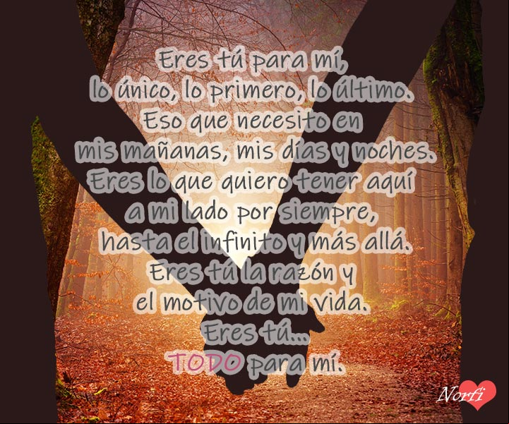 Eres tú la razón y el motivo de mi vida. Poema de amor