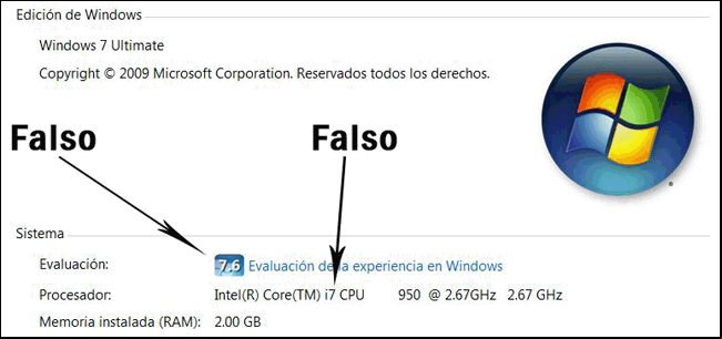 Mostrar en Propiedades del sistema el tipo de procesador o U que desees