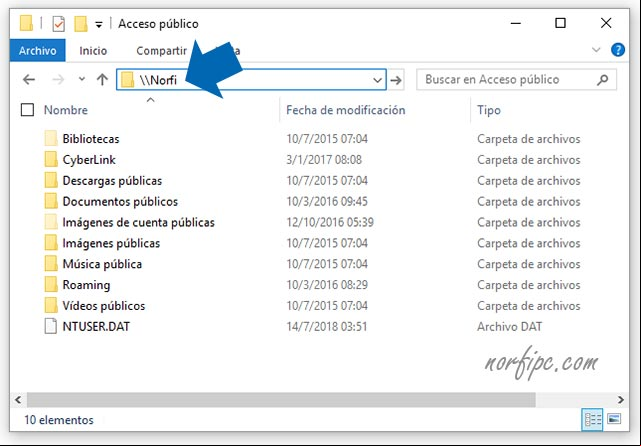 Carpetas compartidas de otro equipo en el explorador de Windows Carpetas compartidas de otro equipo en el explorador