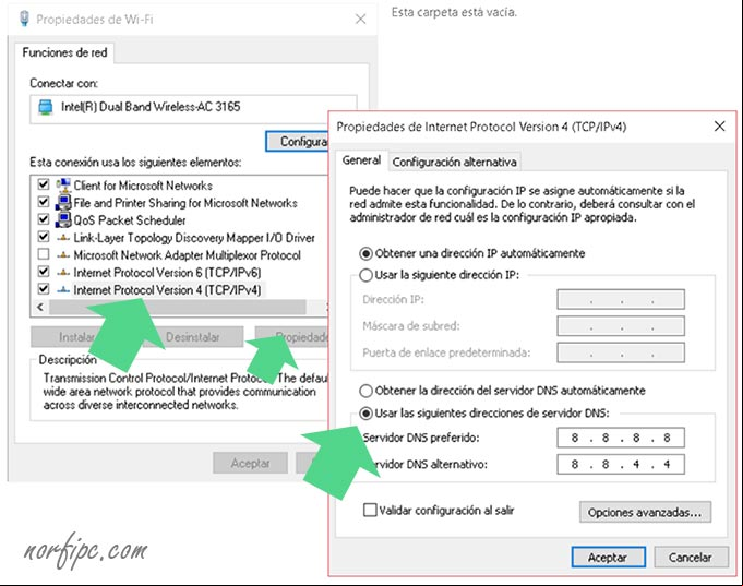 Cambiar los Servidores DNS en Windows